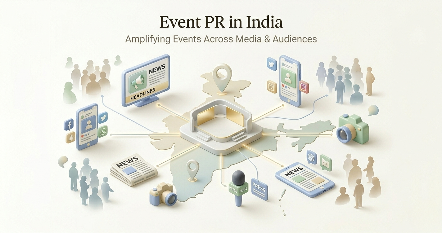 Event PR in India showcasing media coverage, social media amplification, audience engagement, and press outreach across digital platforms