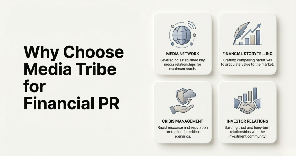 Why choose Media Tribe for financial PR visual with media network financial storytelling crisis management and investor relations